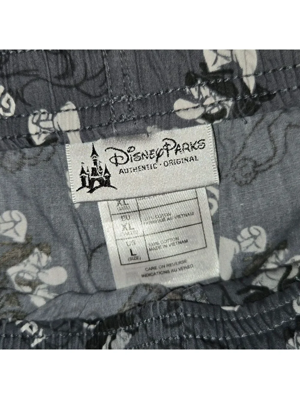 Disney Parks Mens XL Grey Grumpy Novelty Print Pjs All Over Print EUC